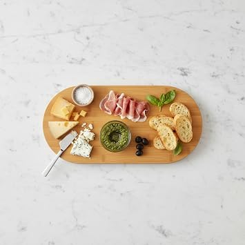 Deconox Standing Bamboo Presentation Plates, Standing Bamboo Presentation, Cake, Pastry, Donut and Chocolate Presentation Tray Round Edge Oval Presentation (32xm*12cm*1.5cm)