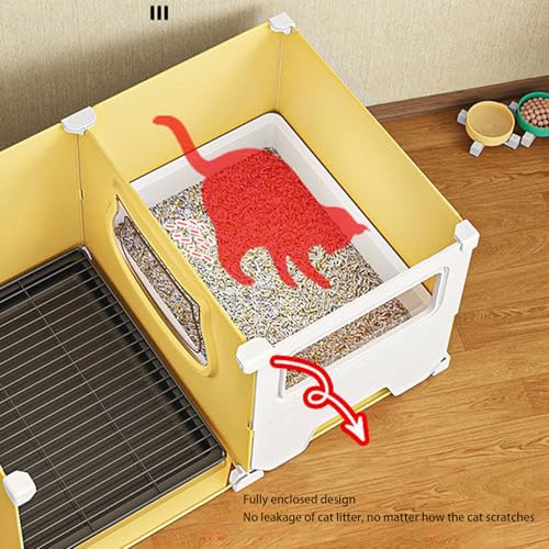 Caja de arena para gato cerrada con bandeja extraíble y tapa miniatura 5
