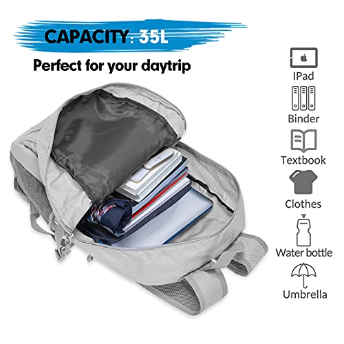 Image of ZOMAKE Lightweight Packable Backpack, 35L Foldable Daypack (Silver Grey)