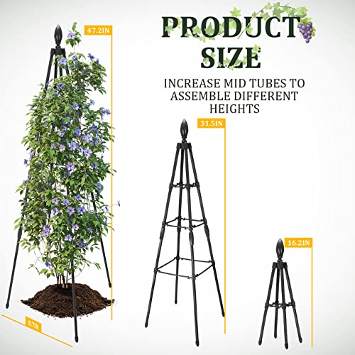 Garden Obelisk Trellis For Potted Plants 4Ft，Gardentrellis For Climbing Plants，Trellis For Climbing Plants Outdoor And Indoor，Tomato Trellis Tower，Tomato Cages For Garden，Garden Plant Stakes Support #TOP2