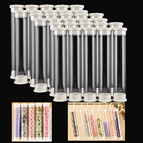 Image of BAOFALI 30Pcs Large Clear Plastic Empty Tubes Storage Transparent Plastic Test Tube Container Both Ends with Lid Tubes Bead Container Set forDIY Craft Supply Storage Candy Storage(5 x1inch)