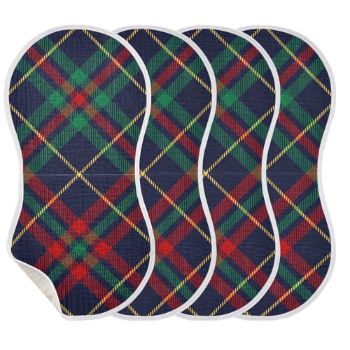 Baby Burp Cloths, Soft Absorbent Burping Cloths for Babies, Cotton Milk Spit Up Rags, Large Size for Newborns, Baby Boys and Girls (Christmas Plaid)3
