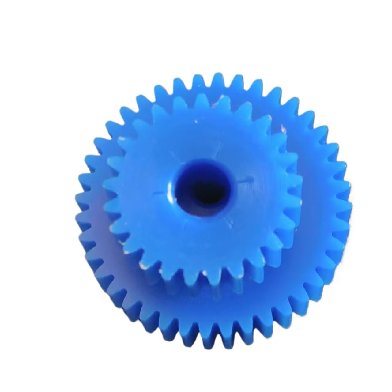 Zębatka silnika z tworzywa sztucznego, 1 szt. 2 moduły cylindryczne koło zębate o grubości 20 mm 10 otworów procesowych 2M proste zęby płaskie niebieskie wrzeciono nylonowe (52 zęby)