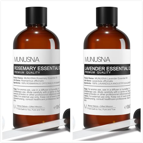 Aceite esencial de romero y lavanda para aromaterapia