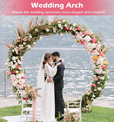 Queension Extra Large Wedding Arch For Ceremony 7 Ft, Metal Balloon Arches Backdrop Stand With Metal Base For Party Supplies, Outdoor Garden Trellis For Climbing Plant, Round Frame, Gold #TOP5