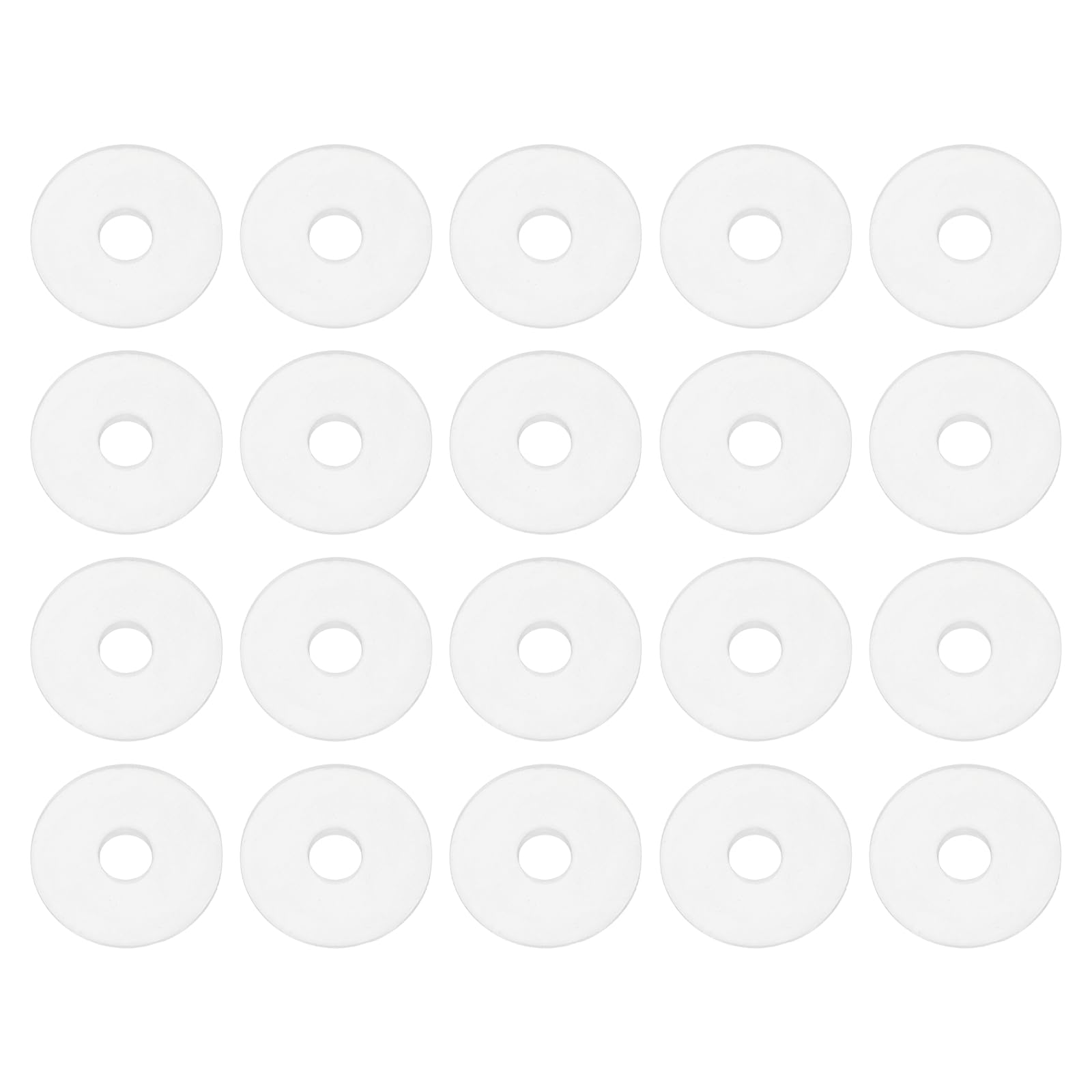 PATIKIL M6 Silicone Flat Washer 6mm ID 20mm OD 2mm Thick White 20Pcs