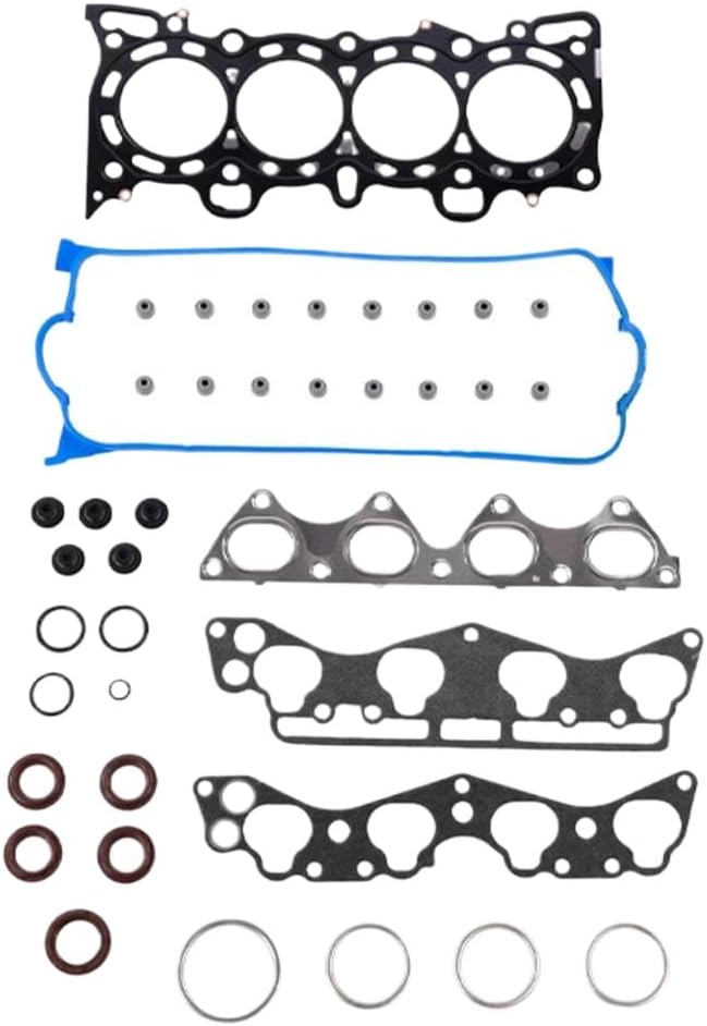 Engine Full Gasket Set With Cylinder Head Bolts Timing Belt Kit Water Pump 1.6 L Compatible With Civic LX D16Y5 D16Y7 1.6L L4 GAS