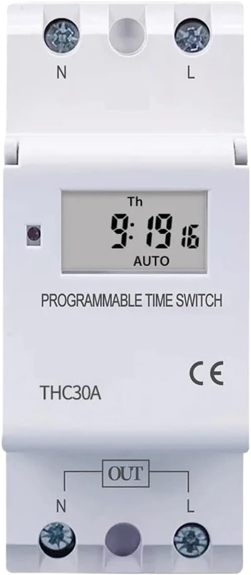 Rail 2 Wire 7 Days a Week programmable Digital time Switch Relay Timer Control AC 220V 230V 12V 24V 48V 16A 30A(24V DC AC)
