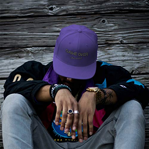 Snapback Hats For Men & Women Game Over Just Married Wedding Embroidery Acrylic Flat Bill Baseball Cap Silver Design Only #TOP4