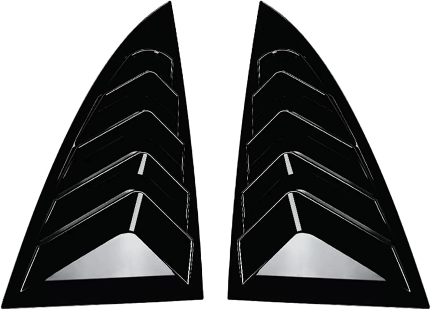 Compatible with Tesla Model 3 Highland 2024+ Rear Side Window Louvers Air Vent Scoop Shades Cover Blinds Spoiler Gloss Black