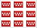 Artimagen Pegatina Bandera Rectángulo Madrid 9 uds. Resina 16x11 mm/ud.