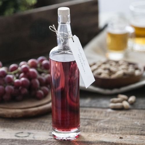 1 x Air tight top picnic Bottle | Cordial Water Juice | 750 ml | legno sughero
