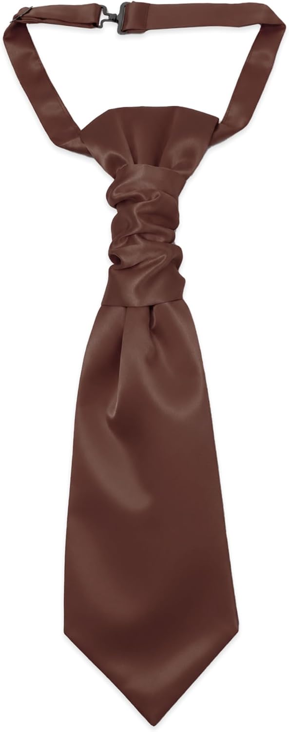 Mantieqingway Ascot for Men Pre Tied Cravat Solid Color Scarf Mens Tie for Wedding Party Festival