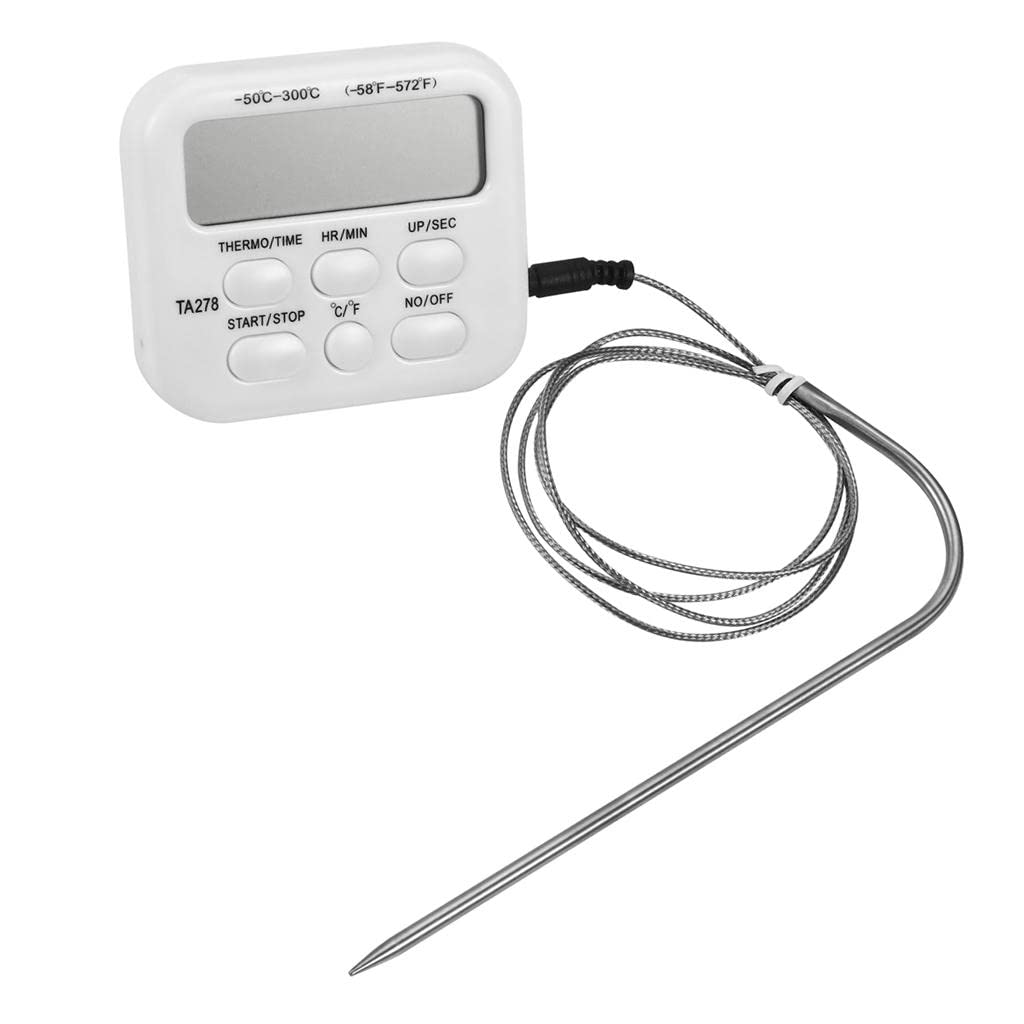 Digital Cooking Thermometer with Timer Alarm, Large LCD Display -50¡æ to 300¡æ, Wireless BBQ Temperature Meter for Meat with Precision Probe, Heat, Kitchen Cooking Access