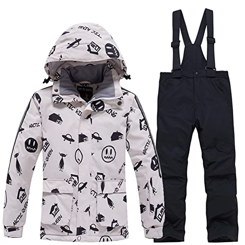 Image of Girls /Boys Snowsuits Hooded Insulated Windproof Winer Coats Ski Jacket Snow Pants Set