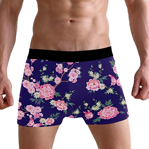 Zzkko Mens Leisure Workout Underwear Brief Boxer Spring Flower And Butterflies Chinese Style Mens Underwear Soft Boxer Briefs Size S thumb #1