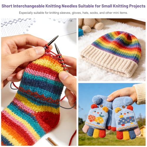 Image of Katech Short Interchangeable Knitting Needles Set-Circular Knitting Needles