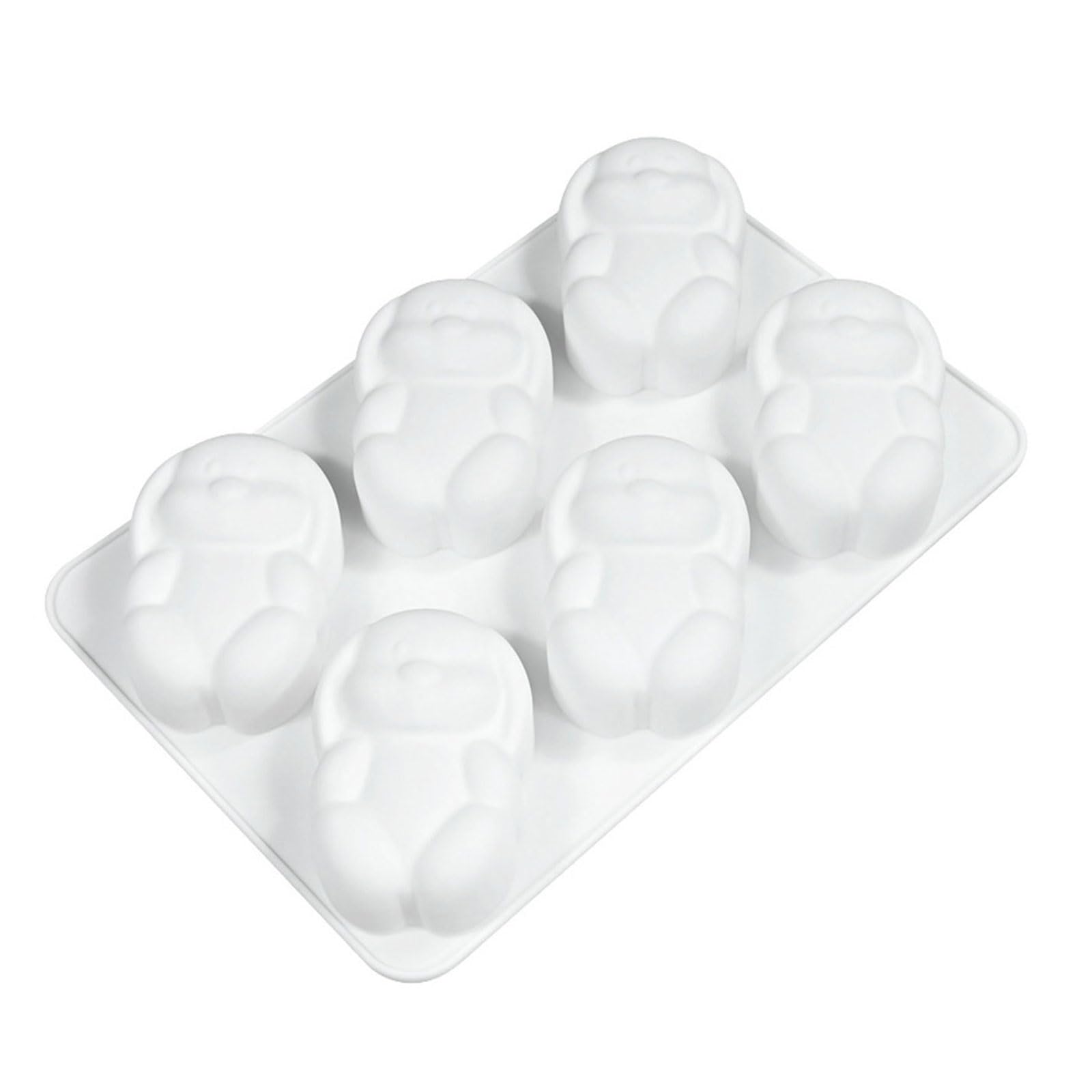 HZBB 6 Cavity Rabbits Shape Molds Soap Making Molds Flexible Bakeware Silicone Texture Suitable for Dessert Lovely Cake