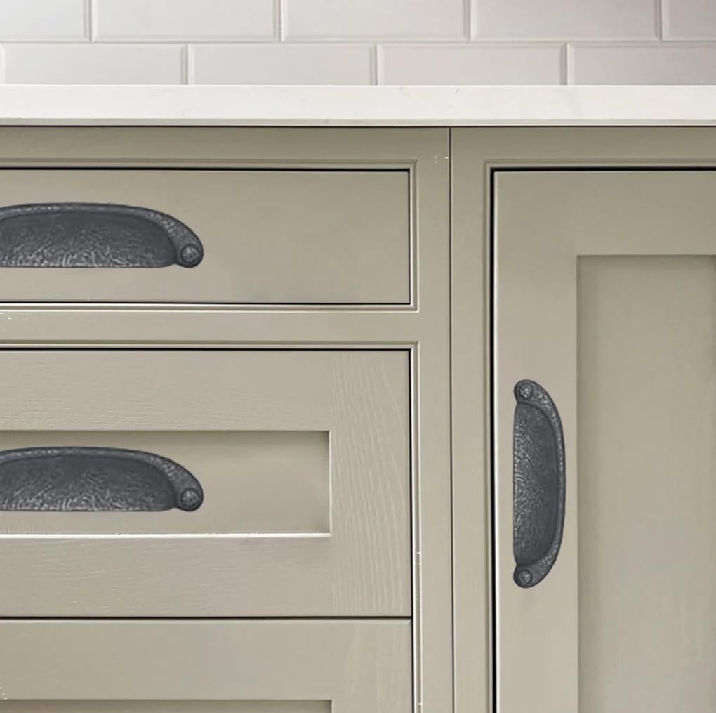 KHTUMEWARE-292 Antique Iron Cabinet Pulls CTC 3 in (76 mm) 2-Pack in Antique Iron — KHTUMEWARE