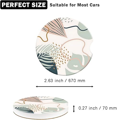 Miniatura 6 de Portavasos para automóvil, paquete de 2 posavasos universales antideslizantes para automóvil, posavasos Cerimac con muesca de dedo, bonitos