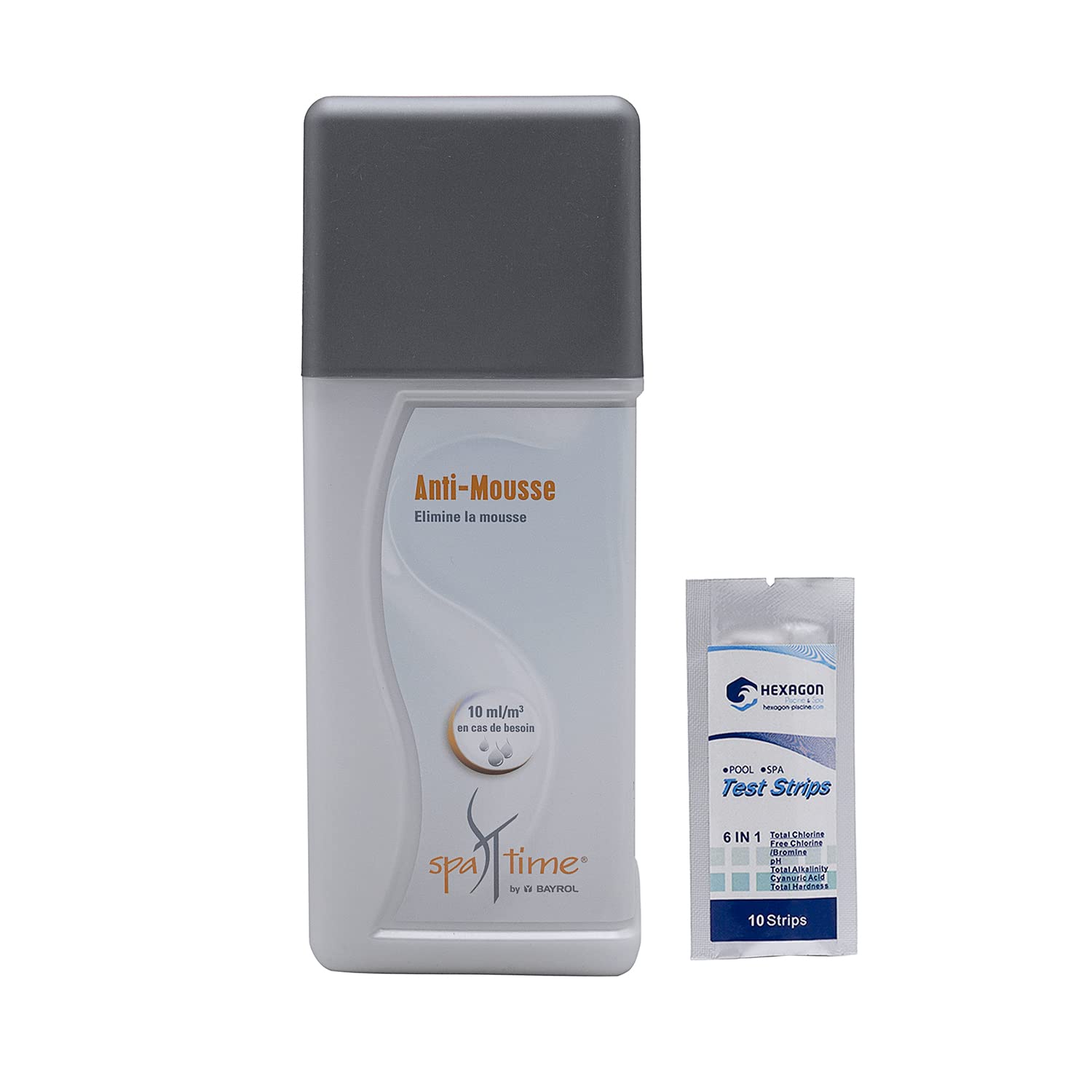 BAYROL SpaTime Anti-Mousse Liquide 1L - Élimine la Mousse au Spa pour une Eau Claire | Tests HPS Inclus | Idéal pour les