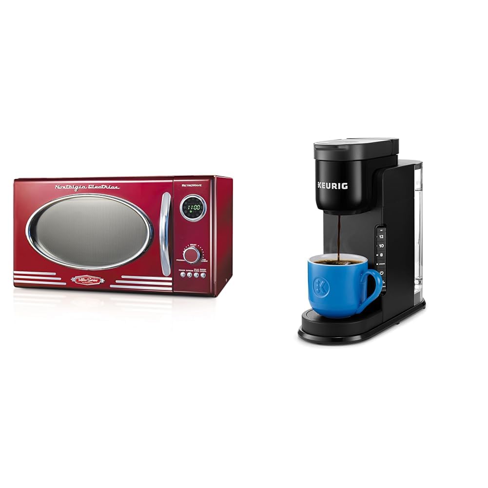 Nostalgia Retro Countertop Microwave Oven - Large 800-Watt - 0 9 cu ft - 12 Pre-Programmed Cooking Keurig