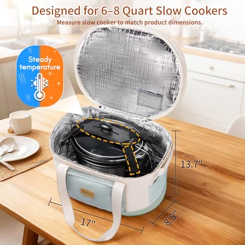 Image of DEEGO Carrying Bag for Crock-Pot 6-8 Quart, 2-Layer Slow Cooker Bags