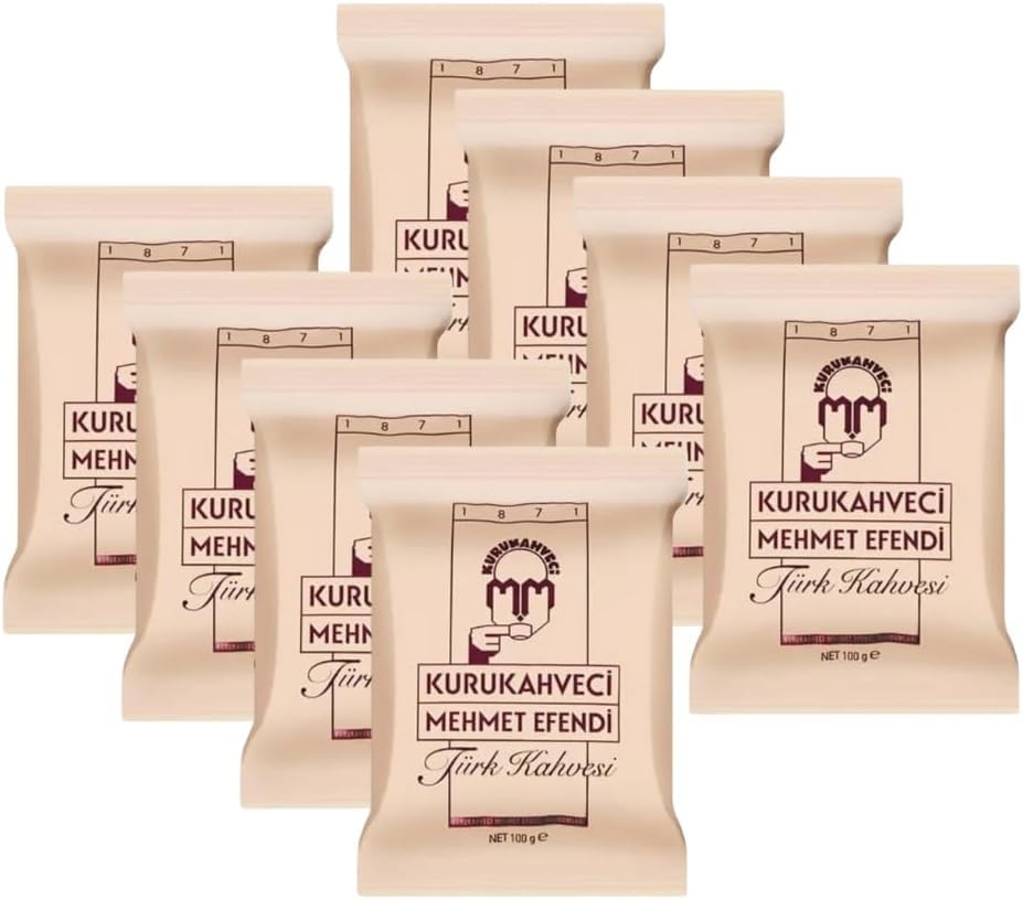 Kurukahveci Mehmet Efendi Turkish Coffee 100% Arabica 100g (Pack of 8)