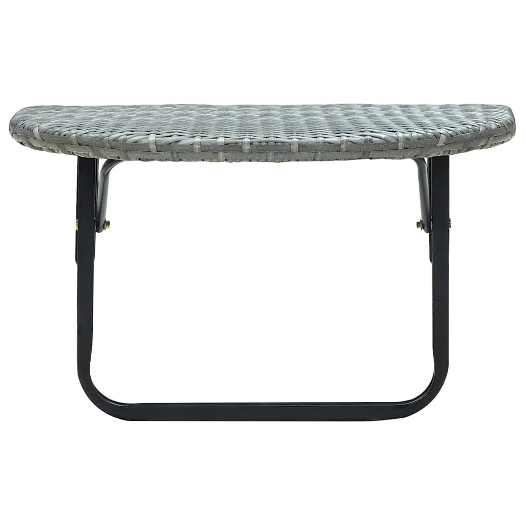 vidaXL Stolik balkonowy, szary, 60x60x40 cm, rattan PE