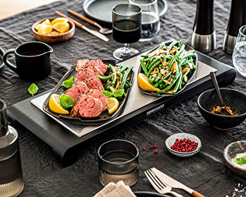 ROMMELSBACHER WPS 857 mobile Wärmespeicherplatte (kabellose Verwendung als Warmhalteplatte, Qualität Made in Germany, in nur 8 min auf 120°C, Wärmeabgabe bis 60 min, 850 W) Edelstahl – Bild 4