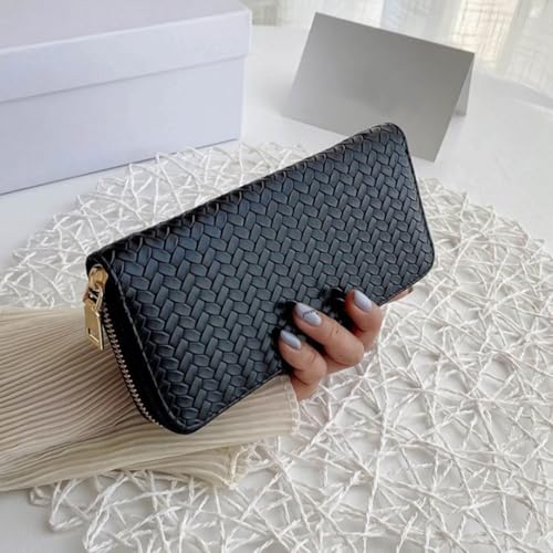 Zipper Wallet Coin Wallet PU Wallet Clutch Handbag Wallet bag Long Large Capacity Money Pocket WalletBlack