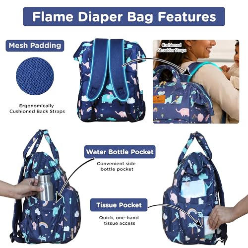 Image of Motherly Patented Design Maternity Hospital Bag | Large Capacity Diaper Bag for Mom & Newborn Baby | Multi-Pocket Water-Resistant Baby Travel Bag with Organized Storage (Flame Series) | for Mothers