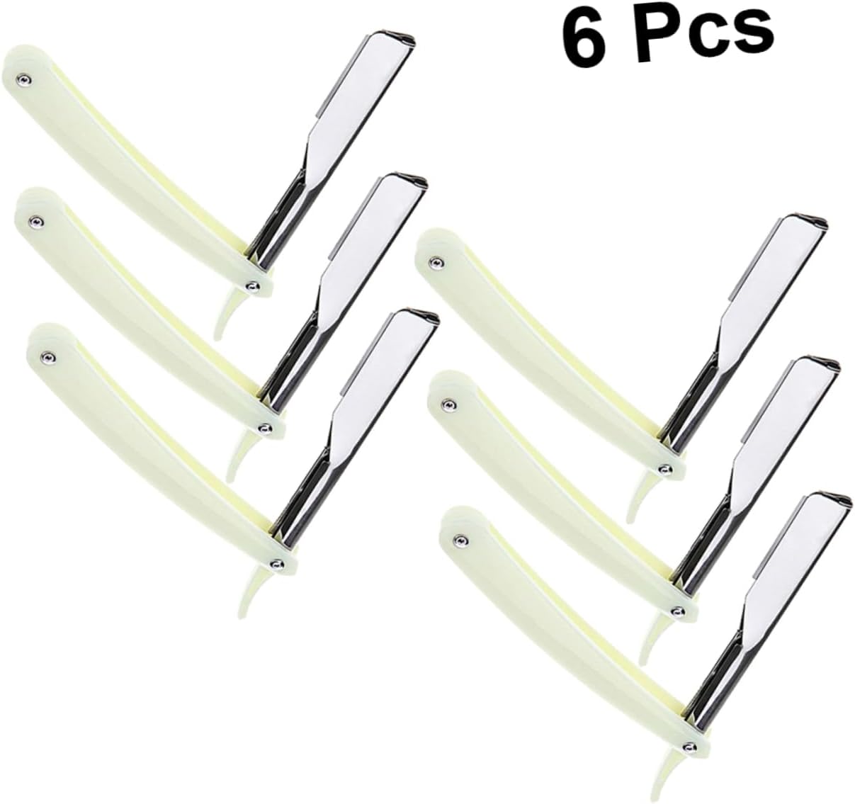 6pcs Manual Beard Razor Holder Classic Barber Shaving Tool for Men Safe and Comfortable Eyebrow Shaver White Blades Not Included