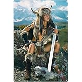 ヴィンテージ ピンナップ ガール ブリキ看板 壁装飾 リビングルーム 寝室 ホームデコレーション 8x12インチ