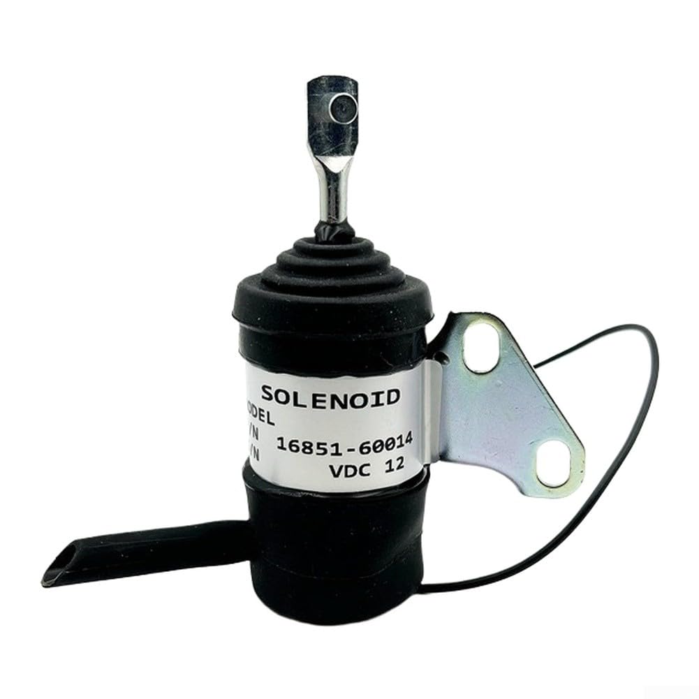 Solénoïde d'arrêt du moteur 16851-60014 de rechange 12 V, compatible avec les tracteurs et tondeuses Kubota