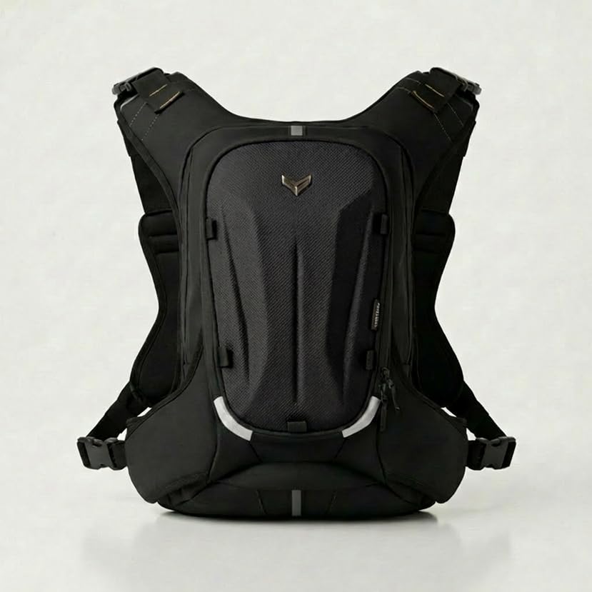 VANTORA Prime Hydration Backpack 25 litres for Men & Women | Waterproof Motorcycle Riding Backpack with Laptop Compartment | Hydration Ready Travel & Trekking Bag for Biking, Hiking & Touring - Black