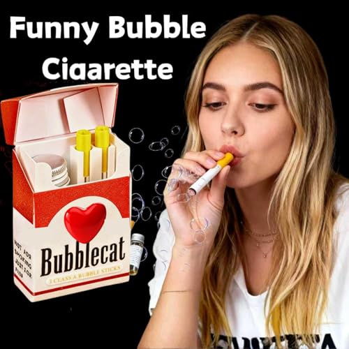 Image of Bubble Cigarette Stress Relief Gift Fake Cigarette Mini Bubble Blower Bubble Sticks Relaxation Birthday Christmas Party Gift for Men Women