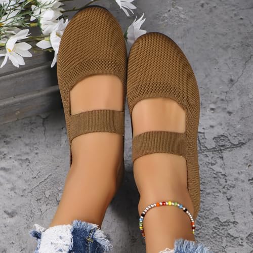 Women's Solid Color Dance Shoes, Casual Comfortable Slip-on Flat for Daily Footwear, Breathable Ballet for Women & Girls, Fall Outfits, Fall Freshness, Comfort Walking Plus Size Shoes3