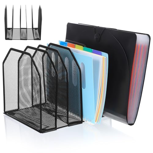 Scrivania in metallo nizer per casa, ufficio, scuola, porta riviste verticali, porta file desktop con divisori vassoio per Tidy Worpace