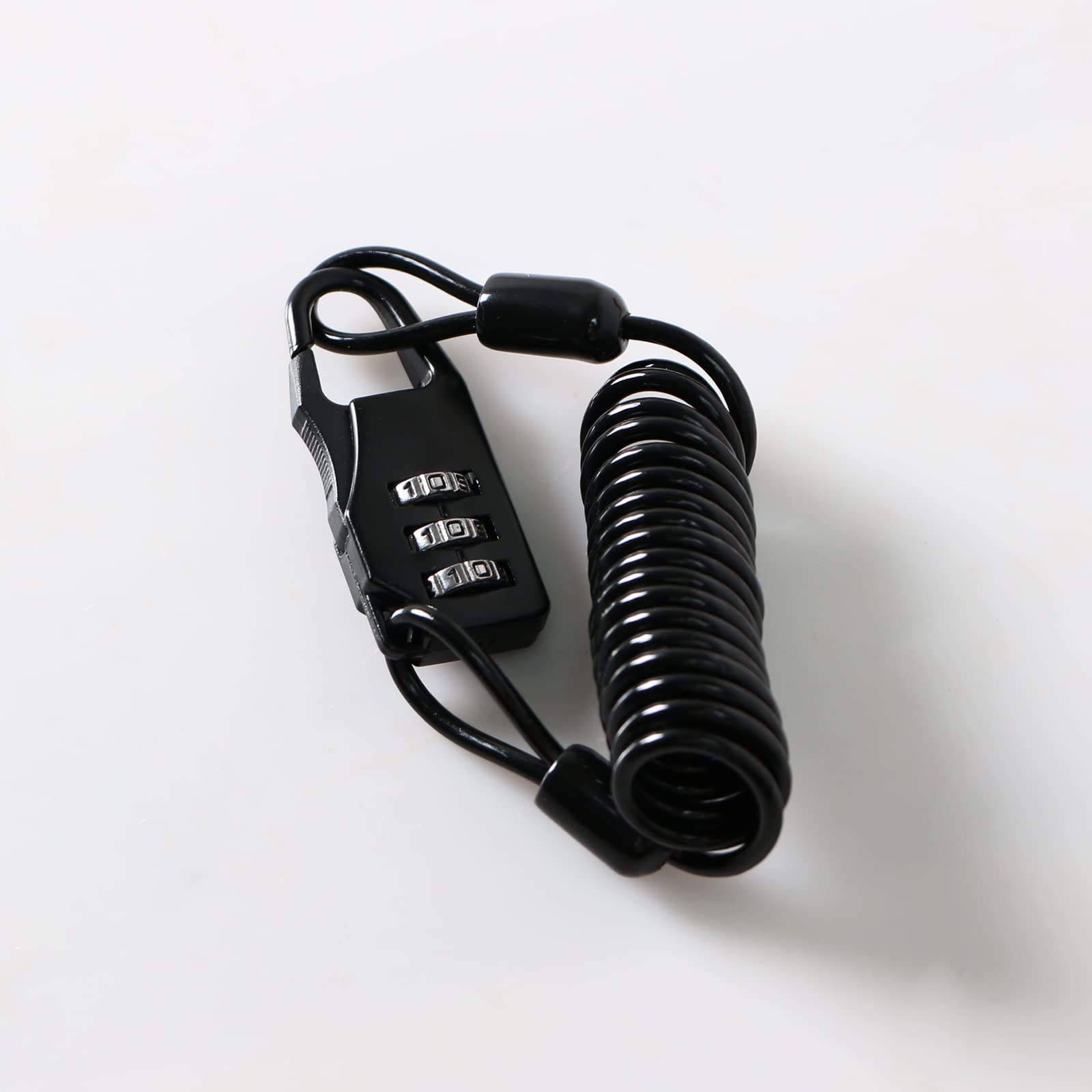 Motorcycle Helmet Lock, 3 Digit Combination Anti-Theft Mini Portable Bicycle Lock, Hardened Steel Bike Cable Lock for Helmets, Bicycles, Luggage,