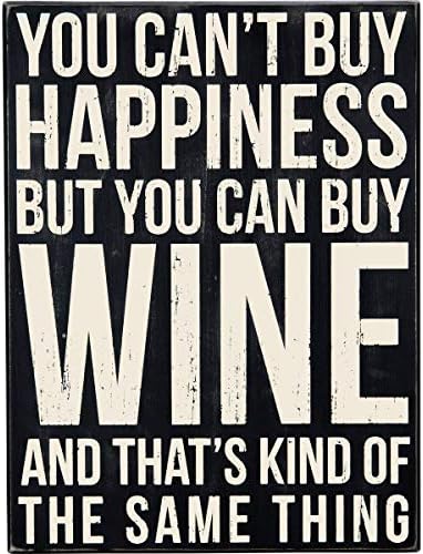 Primitives by Kathy 23482 Classic Large Box Sign, 15 x 20-Inches, Can Buy Wine
