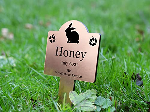 OriginDesigned Personalized Rabbit Memorial Plaque with Stake – Customizable UV Printed Silver Plaque for Outdoor Use - Image 4
