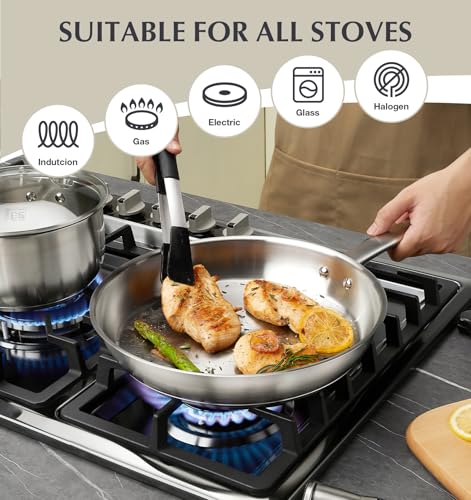 Image of KOCH SYSTEME CS Stainless Steel Cookware Set 10 Piece, 18 /10 Stainless Steel Pots and Pans Set for Professional Cooking, Kitchen Cookware Sets, Induction Compatible, Pots and Pans Set, Cooking Set