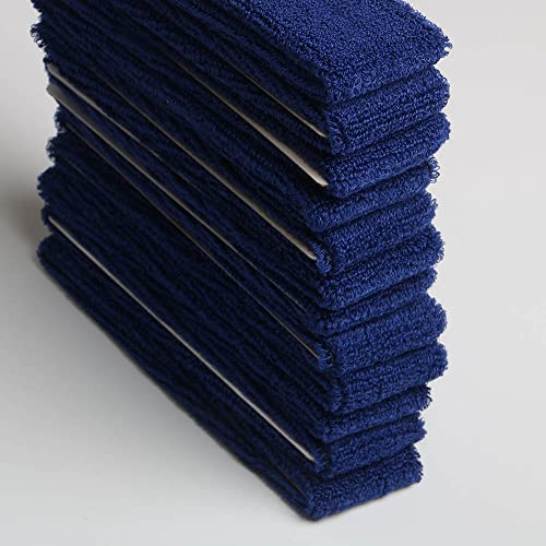Image of Cotton Sweatband Headbands,Pack of 12,Elastic Stretchy Sport Terry Cloth Sweat Bands,Yoga Workout Fitness Exercise Basketball Headband