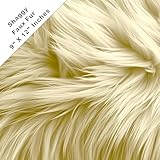 FabricLA Shaggy Faux Fur Fabric - 9' X 12' Inches Pre-Cut - Use Fake Fur Fabric for DIY, Craft Fur Decoration, Fashion Accessory, Hobby - Banana