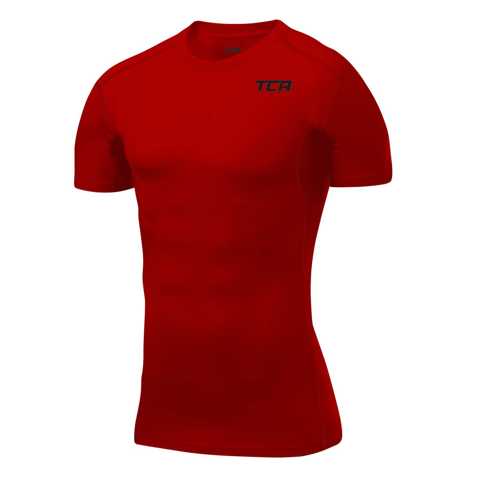TCA Men's and Boys' HyperFusion Compression Base Layer Top Short Sleeve  Under Shirt