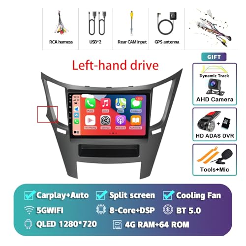 Autoradio 2DIN Android Auto CarPlay GPS Bluetooth pour Subaru 2009-2014 - 2