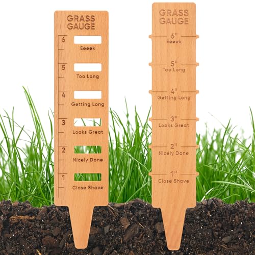 2pcs Grass Gauge Ruler Wooden Outdoor Grass Trim Measurement Tool