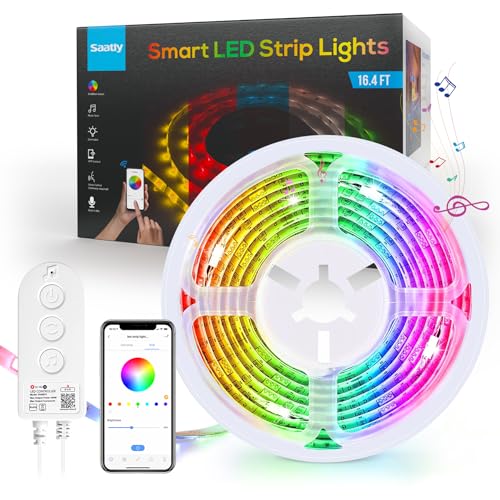 Image of Led Lights for Bedroom 100ft Music Sync Color Changing Strip Lights with Remote and App Double Control RGB Led Strip Light, for Room Home Brithday Party Decoration