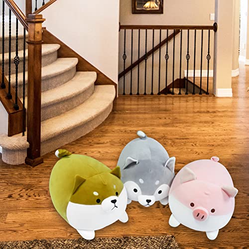 Achwishap Husky Plush Pillow 13.7‘’ Huskie Stuffed Animal,Soft Kawaii Plushie Large Hugging Pillow For Kids Girls Boys,Gray #TOP6